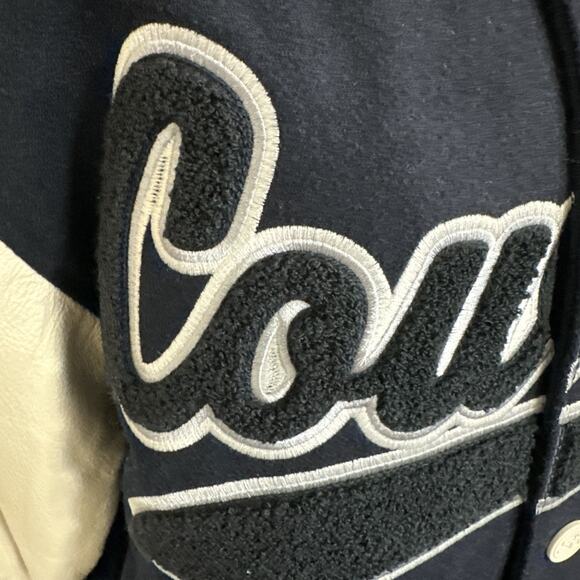 🔥Starter Dallas Cowboys Varsity Bomber Jacket Men’s Small Navy Blue MSRP $450 - Picture 2 of 16